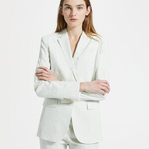 NWT Theory Women's Classic Blazer Jacket in Mint Cream, Linen Size 8